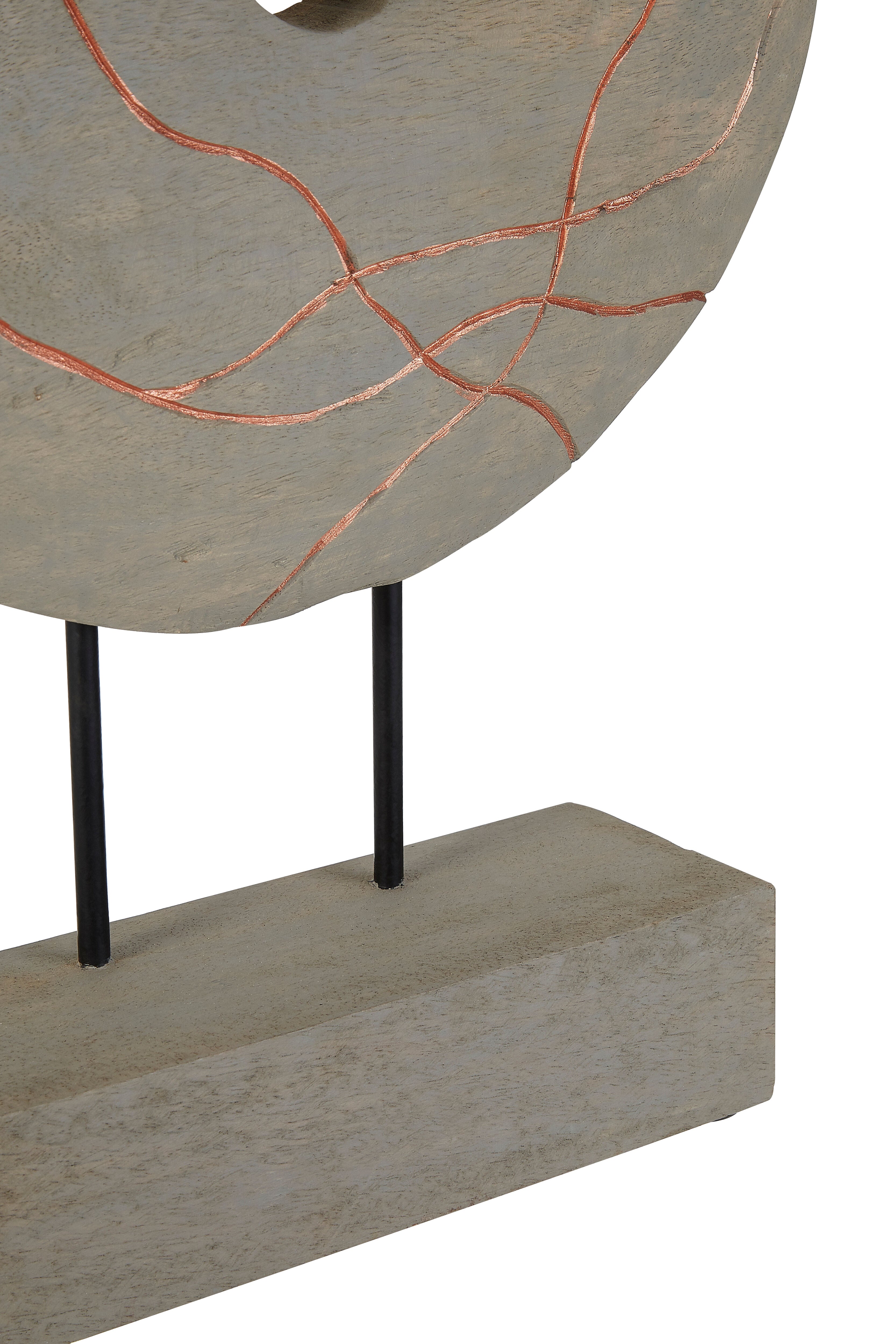 Falun Grey Mango Wood Disc Sculpture